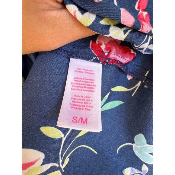 Oscar de la Renta Pink Label Floral Maxi Dress S/M Satin Trim Lounge Gown Luxury - Picture 8 of 11